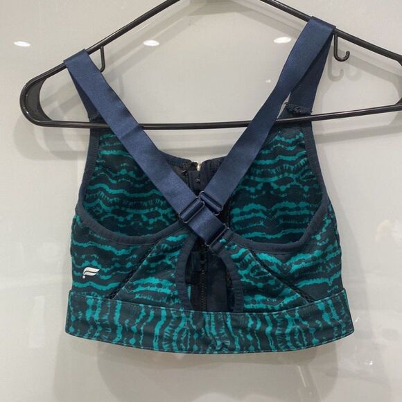 Fabletics Women's Zoe High Impact Sports Bra Zipper Tidal Print S - Picture 6 of 7